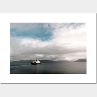 The CalMac Ferry sets out to Mallaig from Armadale - Isle of Skye, Scotland Posters and Art